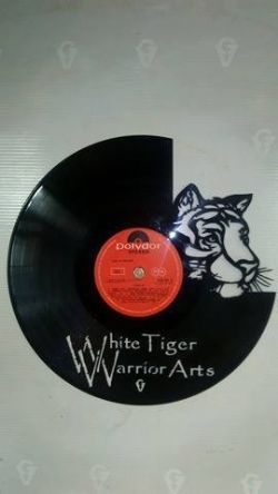 White Tigers Warrior Arts Vinyl Record Clock