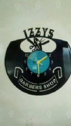 Custom IZZY's Barber Vinyl Record Clock