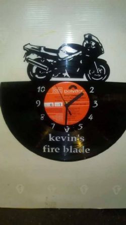 Custom Fire Blade Vinyl Record Clock