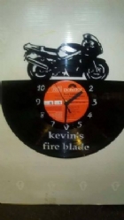 Custom Fire Blade Vinyl Record Clock