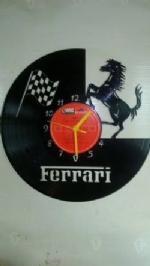 Ferrari Large Logo Vinyl Record Clock
