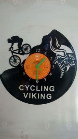 Cycling Viking Vinyl Record Clock
