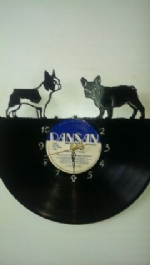 French Bulldogs 2 Vinyl Record Clock