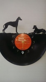 Greyhound Dogs 2 Vinyl Record Clock