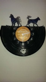 Huskys Together Vinyl Record Clock