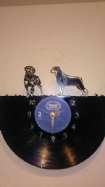 Rottweiler Dogs 2 Vinyl Record Clock