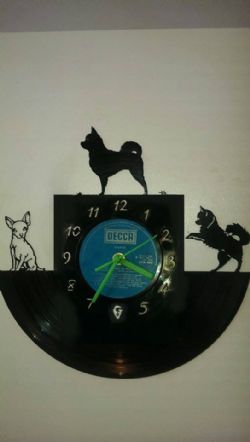 Chihuahua Dogs 3 Vinyl Record Clock