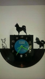 Chihuahua Dogs 3 Vinyl Record Clock