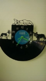 French Bulldogs 3 Vinyl Record Clock