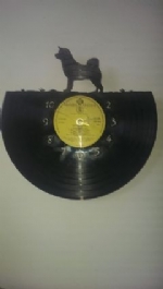 American Akita Dog Vinyl Record Clock