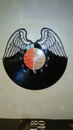 Angel Wings Themed Vinyl Record Clock