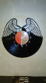 Angel Wings Themed Vinyl Record Clock