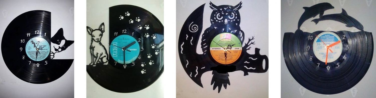 Animal Vinyl Record  Clocks