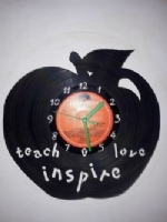 Teacher Apple Vinyl Record Clock