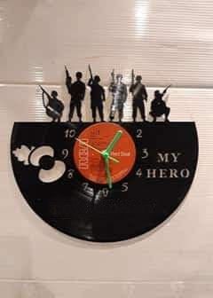 Army Poppy Themed Vinyl Record Clock