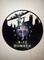 B17 Bomber Airplane Themed Record Clock