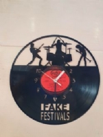Band Fake Festivals Themed Record Clock