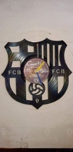 Barcelona fc Badge Themed Vinyl Record Clock