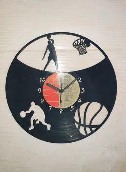 Basket Ball Game Themed Vinyl Record Clock