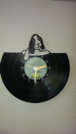 Basset Hound Dog Vinyl Record Clock