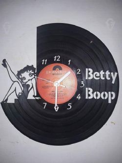 Betty Boop Themed Vinyl Record Clock