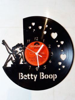 Betty Boop Hearts Vinyl Record Clock