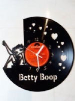 Betty Boop Hearts Vinyl Record Clock