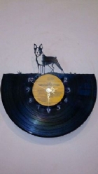 Boston Terrier Vinyl Record Clock
