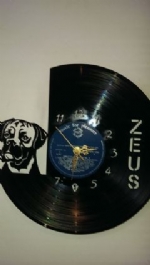 Boxer Dog Portrait Vinyl Record Clock
