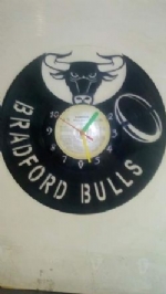 Bradford Bulls Rugby Vinyl Record Clock