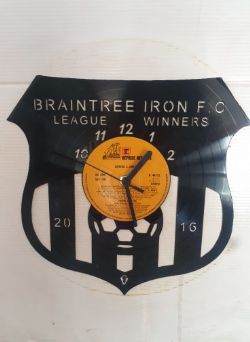 Braintree Iron FC Themed Vinyl Record Clock