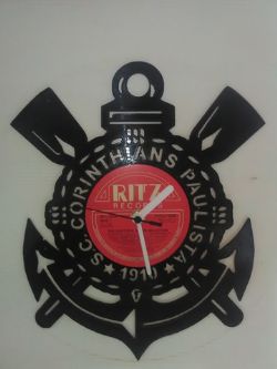 Brazilian fc sc corinthian badge vinyl Record Clock