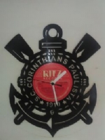 Brazilian fc sc corinthian badge vinyl Record Clock