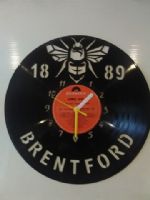 Brentford FC Football Vinyl Record Clock
