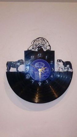 British Bulldogs 3 Vinyl Record Clock
