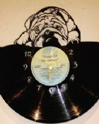 British Bulldog Cute Vinyl Record Clock
