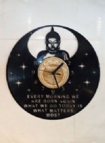 Geisha Buddha Vinyl Record Clock