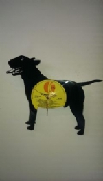 English Bull terrier Dog Full Silhouette Vinyl Record Clock
