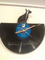 English Bull terrier Dog Pose 2 Vinyl Record Clock