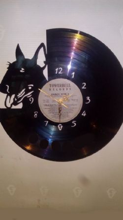 Bull Terrier Portrait Vinyl Record Clock