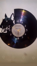 Bull Terrier Portrait Vinyl Record Clock