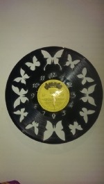 Butterfly Vinyl Record Clock