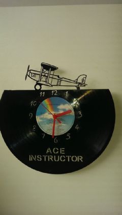 Bye Plane Vinyl Record Clock