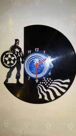 Captain America Vinyl Record Clock