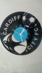 Cardiff City Fc Football Themed Vinyl Record Clock