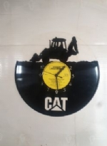 Cat Digger Tractor Themed Record Clock