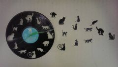 Cats Vinyl Record Clock