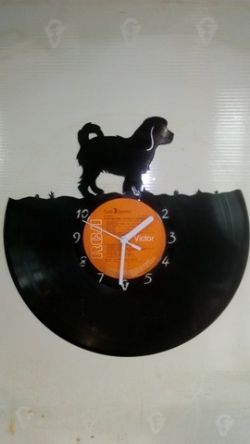 Cavachon Dog Vinyl Record Clock