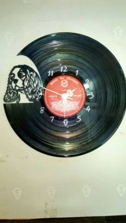Cavalier King Charles Spaniel Face Vinyl Record Clock