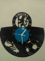 Chelsea Fc Ball and Boot Football Themed Vinyl Record Clock